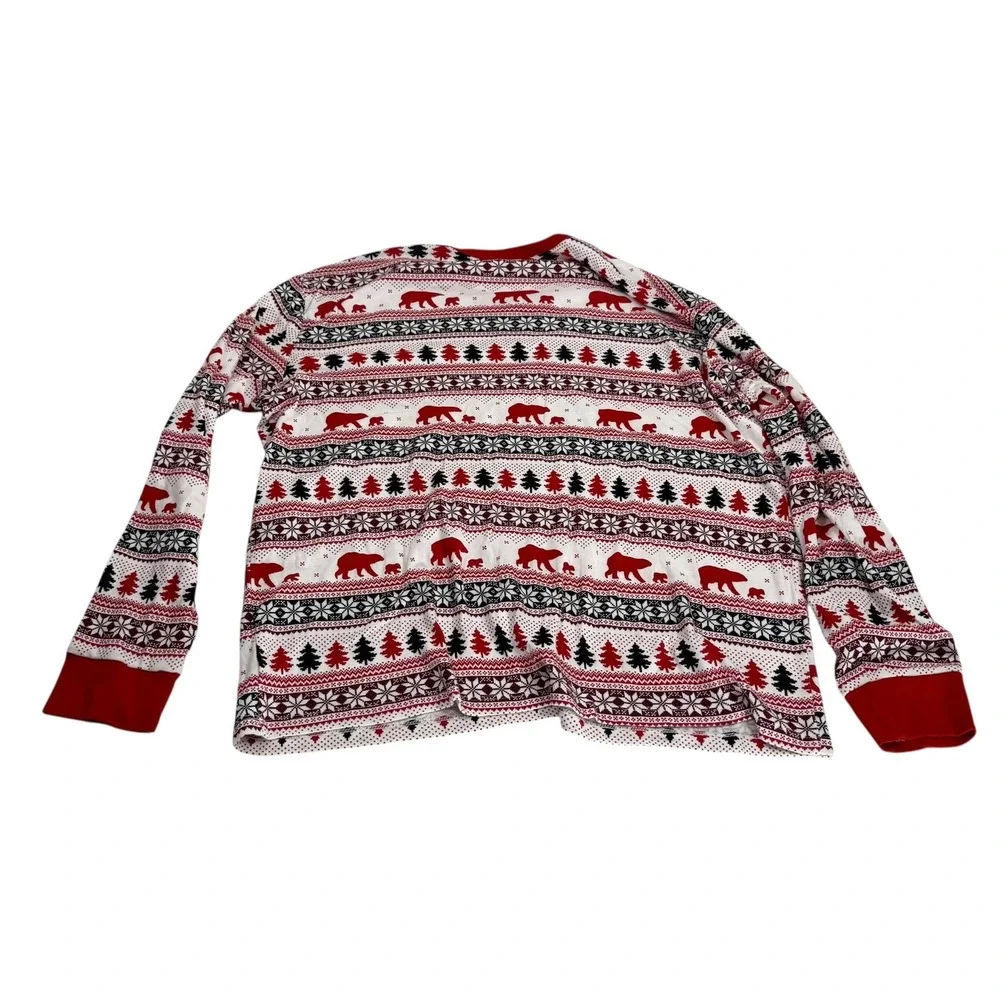 Wondershop Men's Pajama Set XL Bears Snowflakes Trees Christmas White Red Black